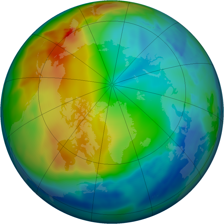 Arctic ozone map for 23 December 2011